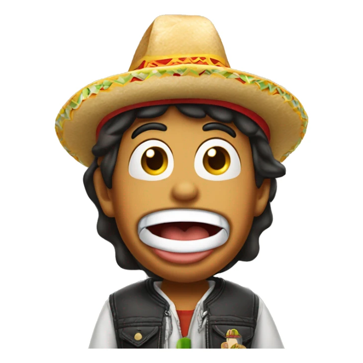 Mexican boy sticking out tongue with McDonald’s hat on  sticker