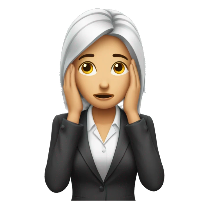 Business woman worried face palm sticker
