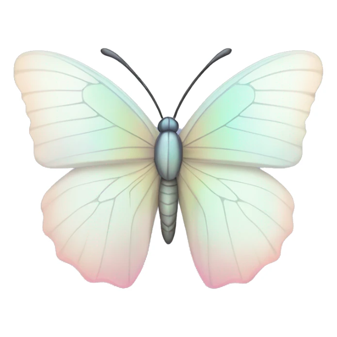 Pastel white iridescent butterfly sticker