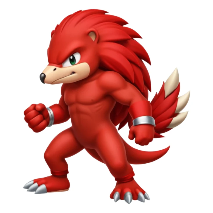 Sonic the hedgehogs friend knuckles a red animal  sticker