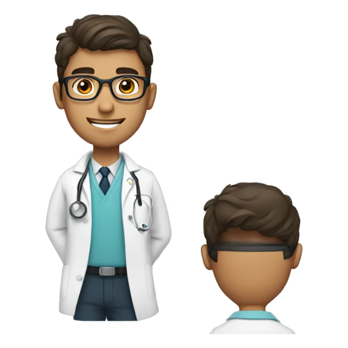 Young male doctor with glasses sticker