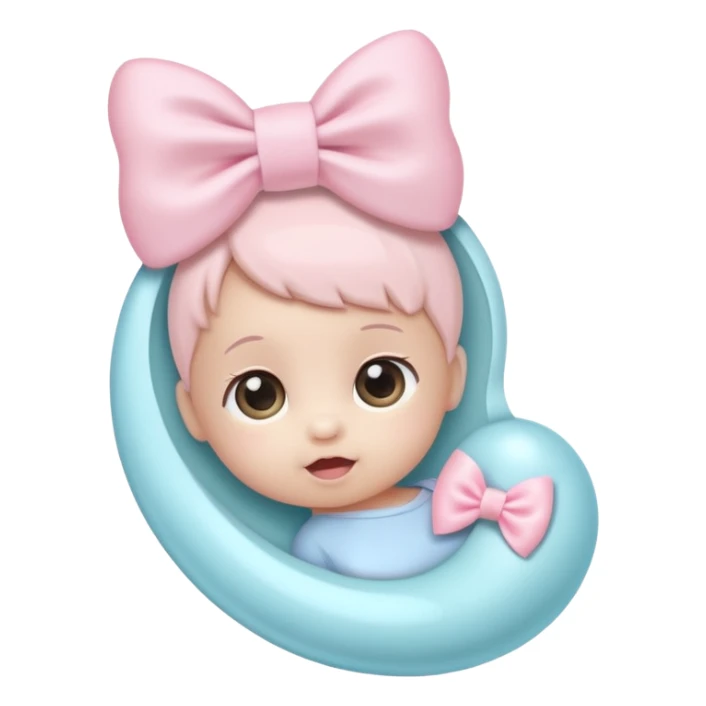 Baby ultrasound photo with a light pink bow on it sticker