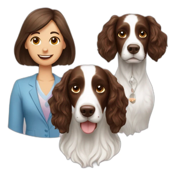 Springer spaniel with man and woman sticker