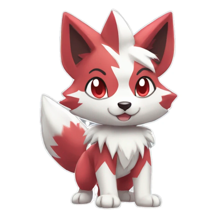 Kawaii Chibi Poochyena-Zangoose-Lycanroc-Pokémon Full Body sticker