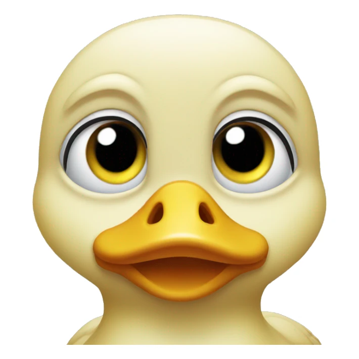 Small duck with big eyes that has no emotion sticker