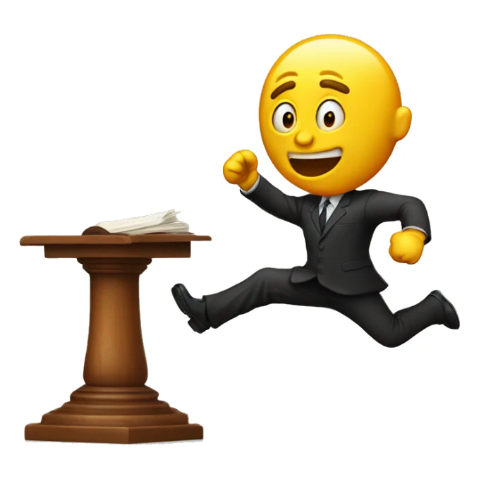 Man jumping at the judge  sticker