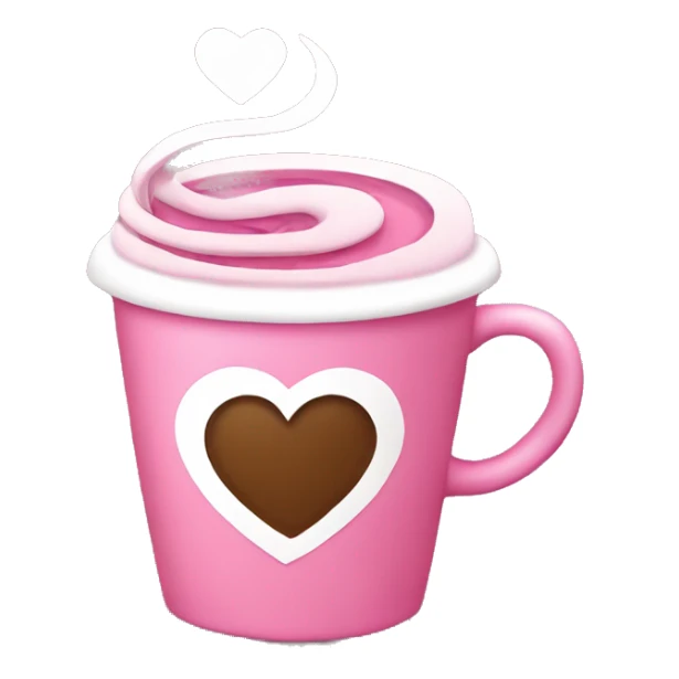 Pink coffee cup with heart swirl sticker