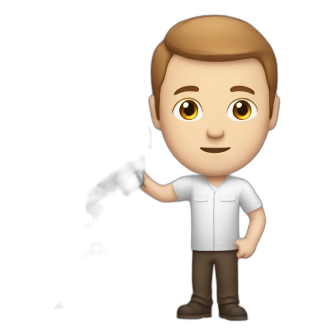 tall lean white man with brown short hair creating a small cube satellite sticker