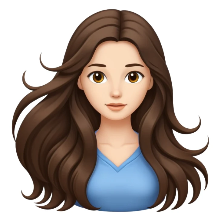 Brunette model with long flowing hair sticker