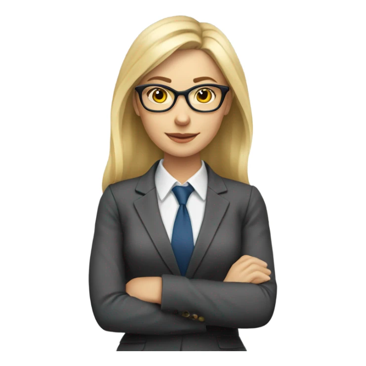 Pretty Caucasian blonde woman with glasses in a suit working  sticker