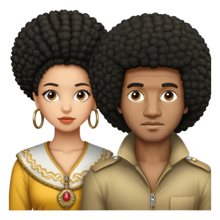 Black man with afro and oukhty girl sticker
