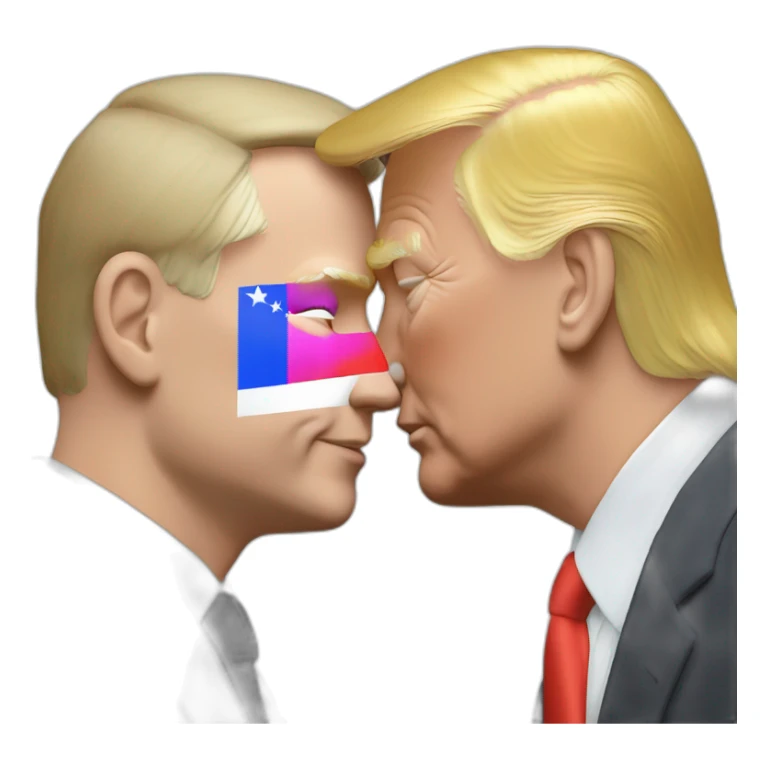 trump-and-putin-kissing,-lgbtq+ friendly, positivity, inclusiveness sticker