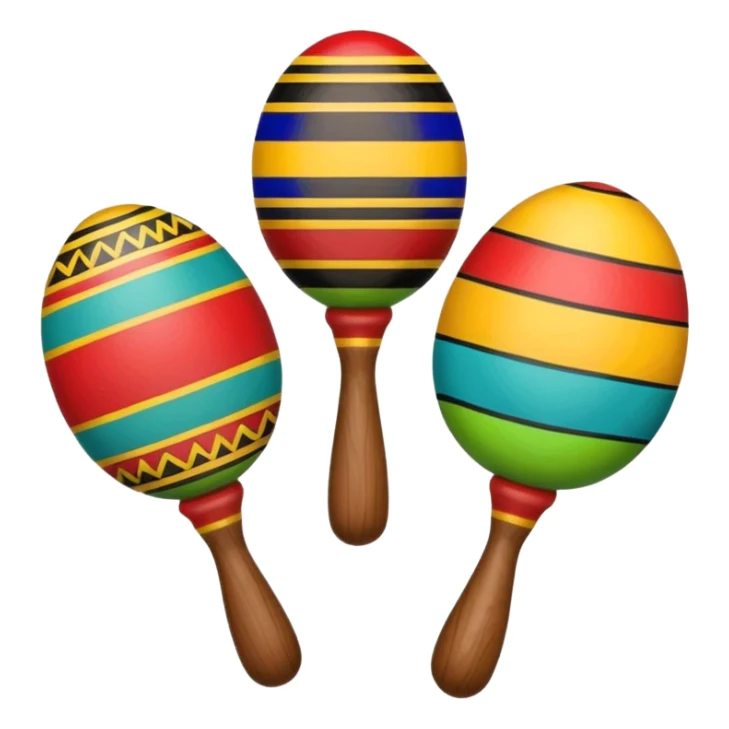 Colorful maracas with tribal patterns and small bead sounds.


 sticker