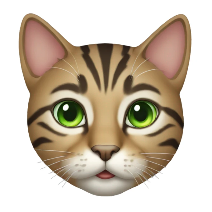 tabby cat with green eyes full body sticker