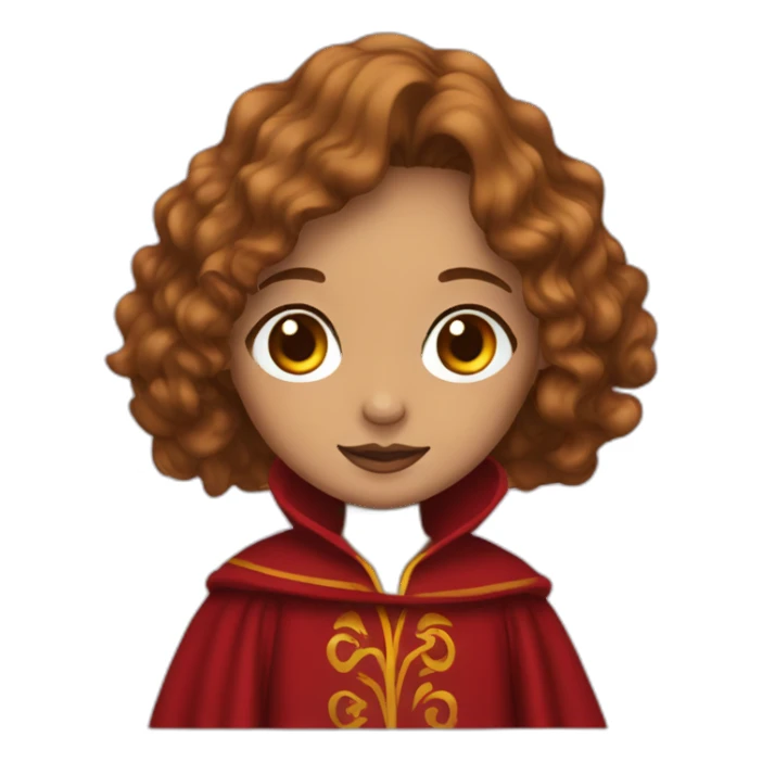 Wavy rown haired girl wearing Gryffindor red robe sticker