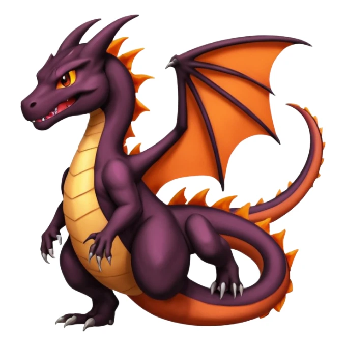 Black lanky elegant evil badass handsome cool beautiful Shiny-Charizard-Salazzle-Seviper-Salandit-fusion sticker