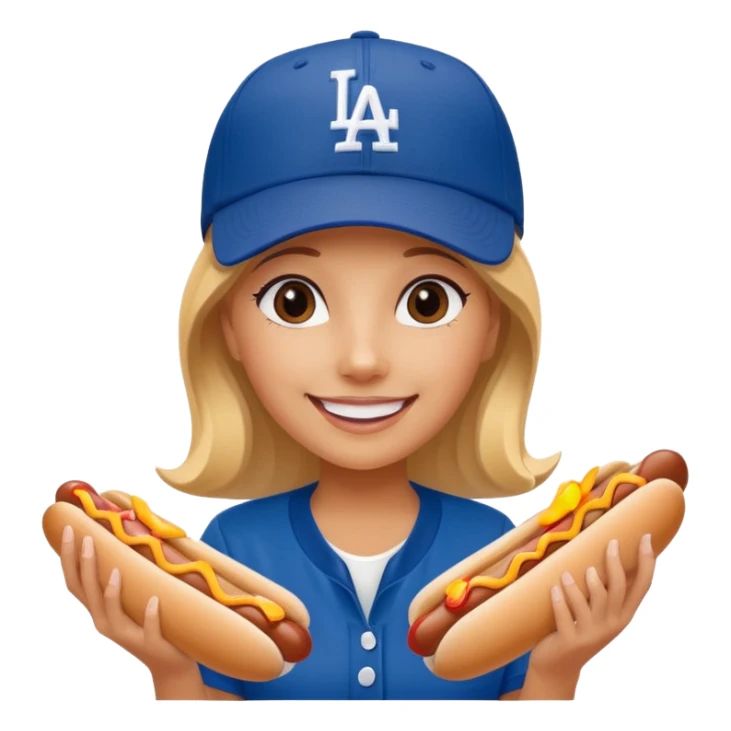 Girl at los Angeles dodgers game sticker