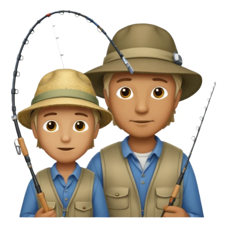 father and son fishing sticker