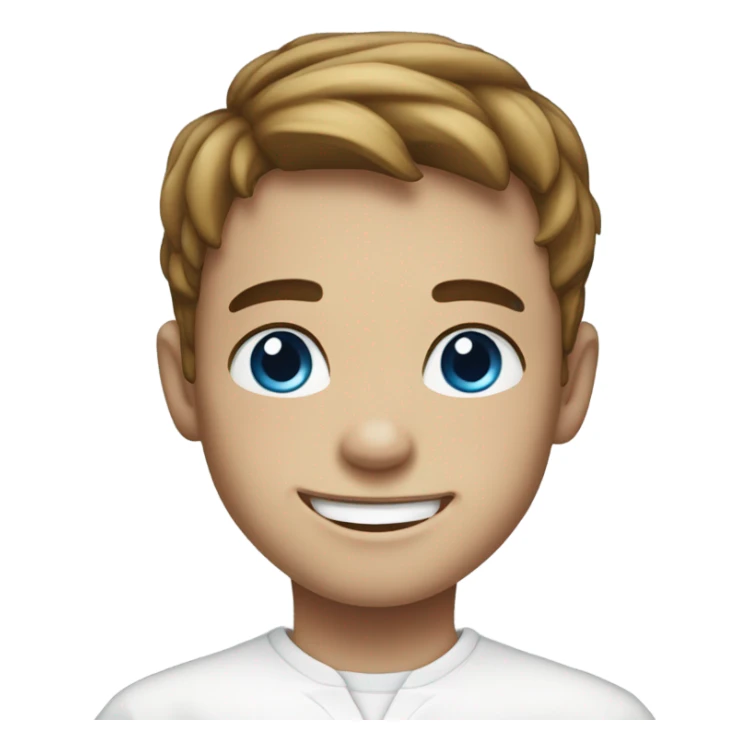 smiling boy in white shirt with blue eyes and freckles  sticker