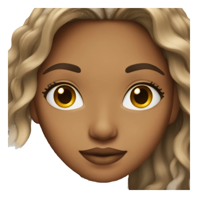 Mixed girl with long balayage hair sticker