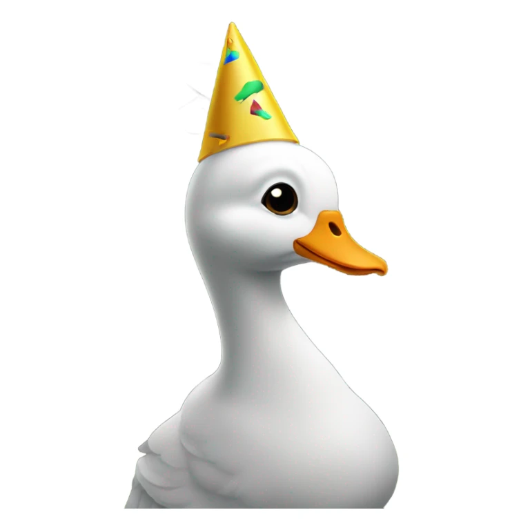 goose in a party hat by a gravestone sticker