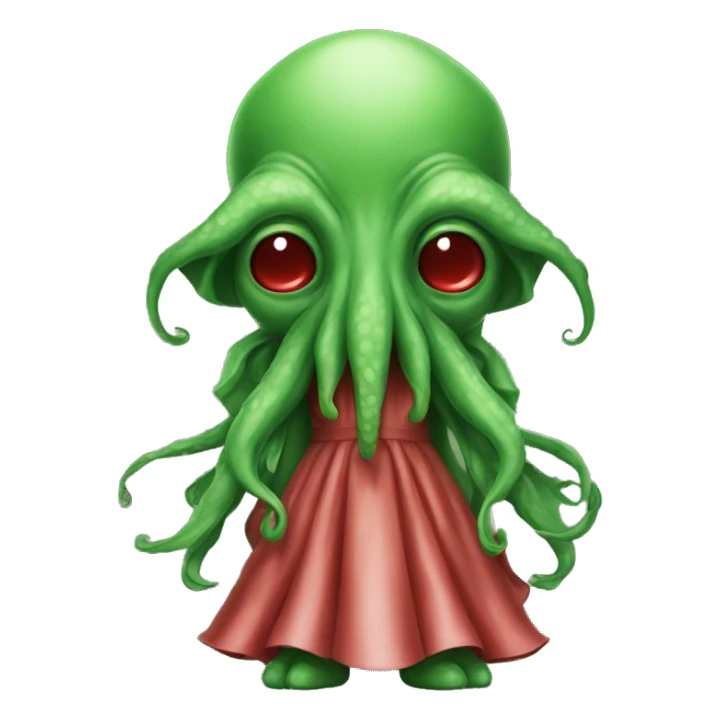 green Cthulhu with dress red sticker