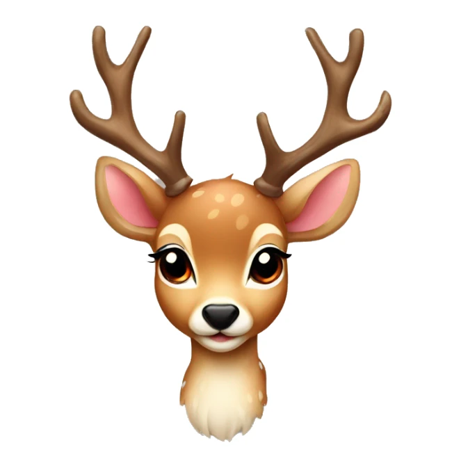 Baby deer-antlers love with red bow sticker