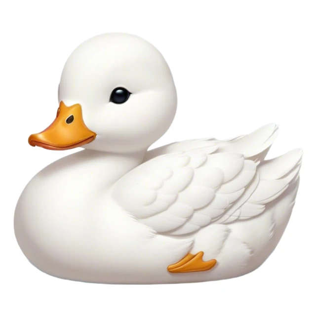 Meme-Worthy Cute Sleeping White Duck Portrait Emoji, Head resting peacefully with a contented smile, showcasing a sleek, graceful build and a luxuriously soft pure white plumage, eyes shut in a serene, restful nap, Simplified yet hilariously adorable features, highly detailed, glowing with a soft, drowsy light, high shine, relaxed and utterly lovable, stylized with an air of playful laziness, bright and heartwarming, soft glowing outline, capturing the essence of a comically sleepy duck, so meme-worthy it feels like it could instantly become the next viral sensation of adorable slumber! sticker