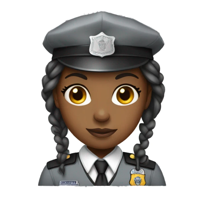 Black girl correction officer grey shirt  sticker