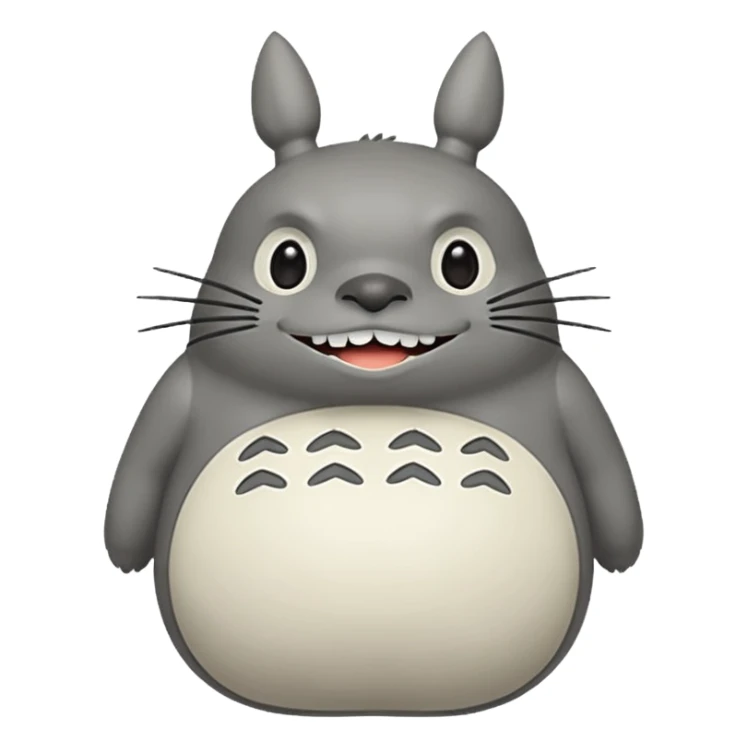 Totoro tierno que se parezca al real sonriendo tierno sticker
