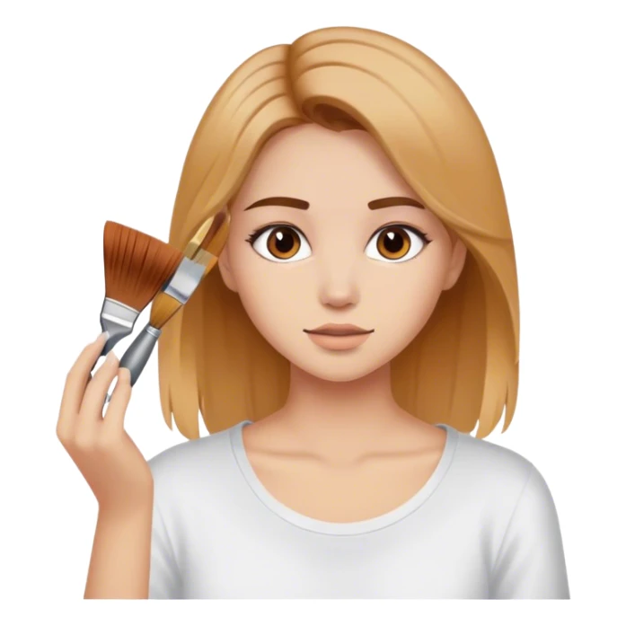 A girl with brown hair that dies her hair blonde sticker