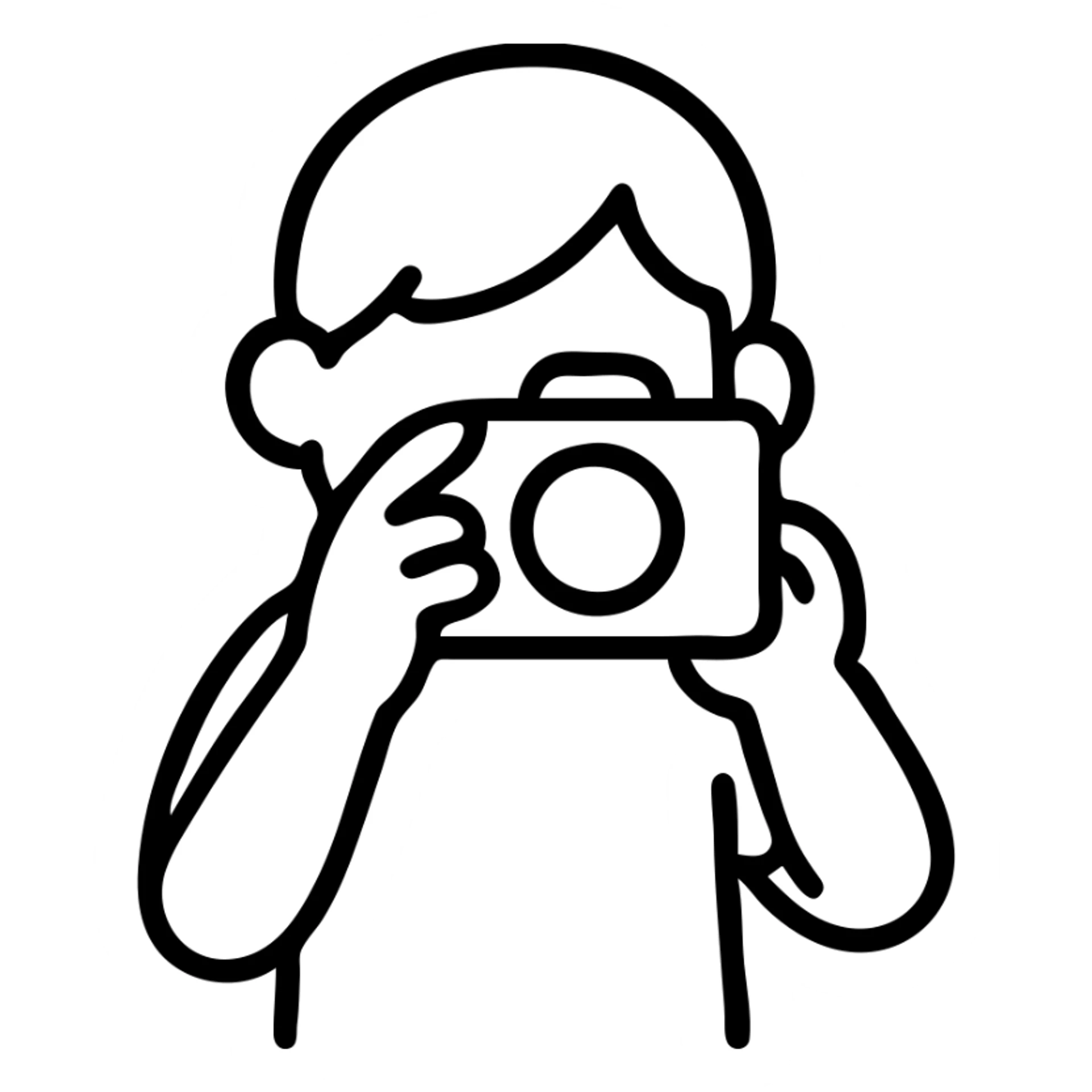 child taking a photo sticker
