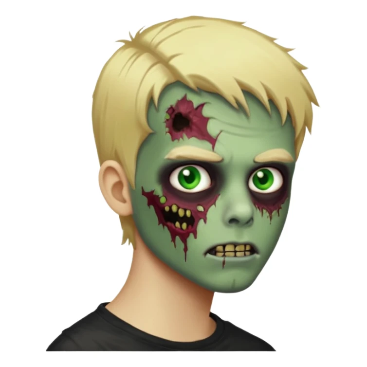 Blonde zombie profile picture boy emoji sticker