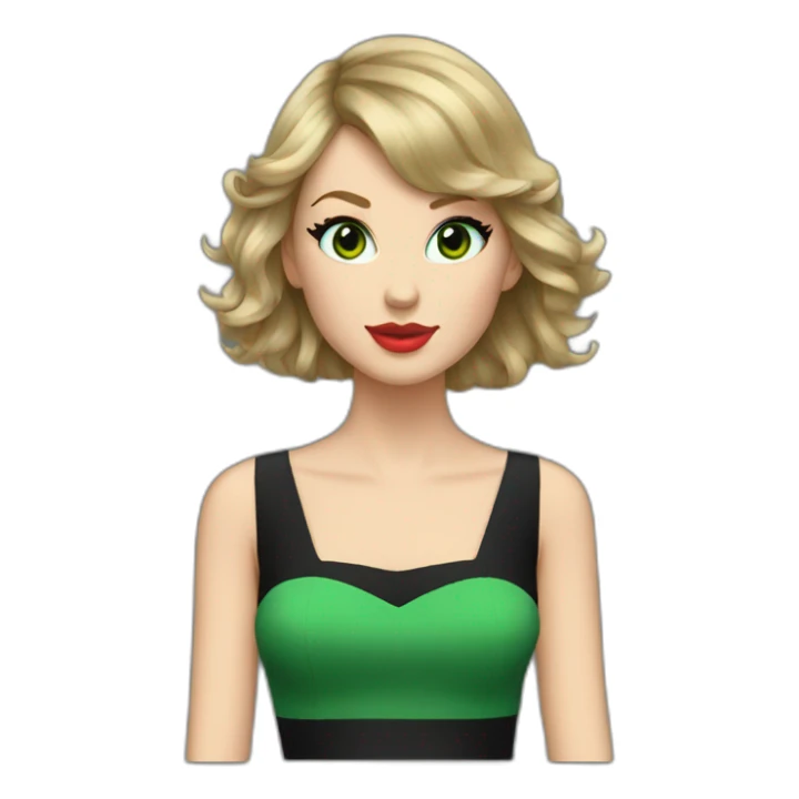 Taylor swift with black and green dress sticker