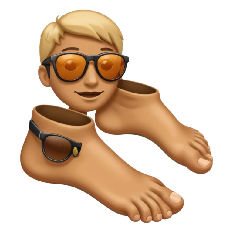 a foot wearing sunglasses sticker