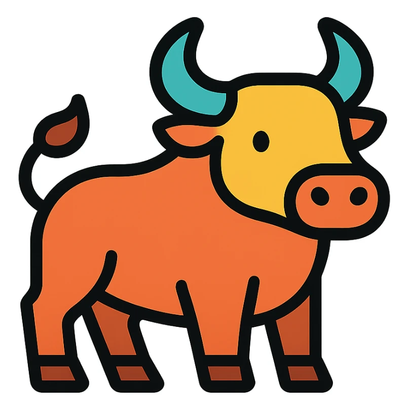 color outline icon of a steer bull sticker