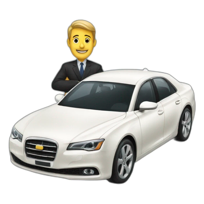 succesful man with a luxary car sticker