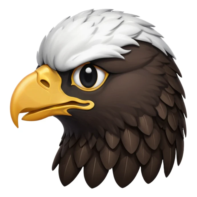 very simple and minimalistic whole body eagle emoji DOT eyes, only pupils, solid black , no iris, remove the white part of the eye sticker