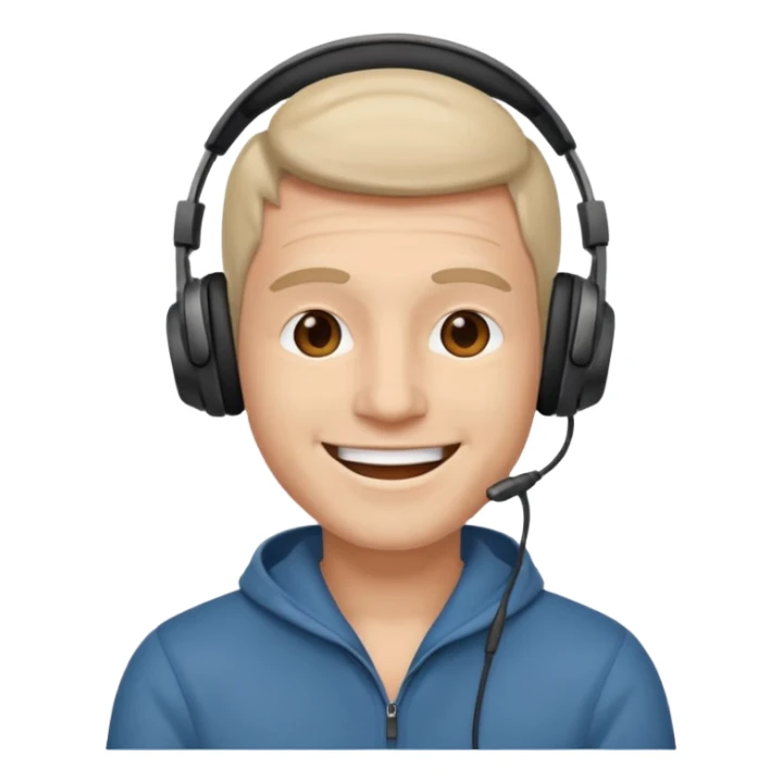 Happy man with headphones . make this pic sticker