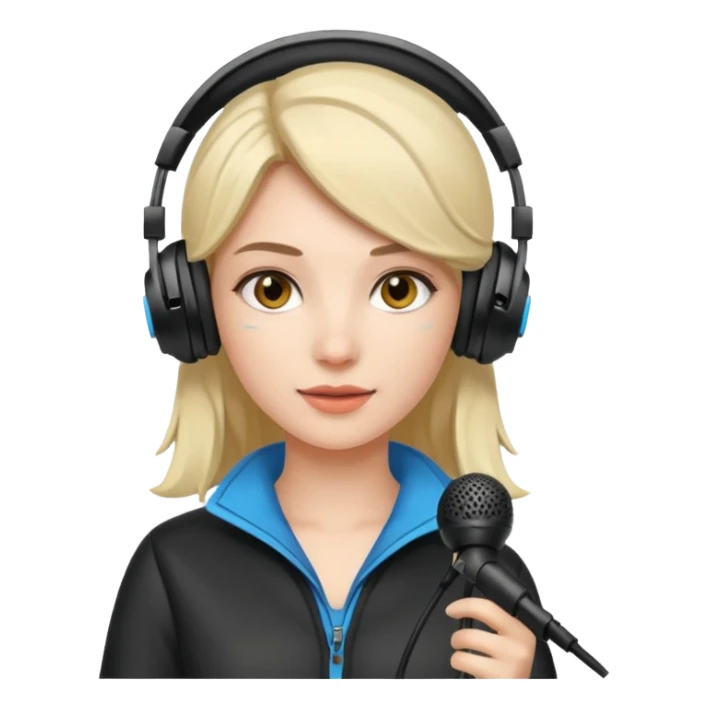 woman with gaming headset mic sticker