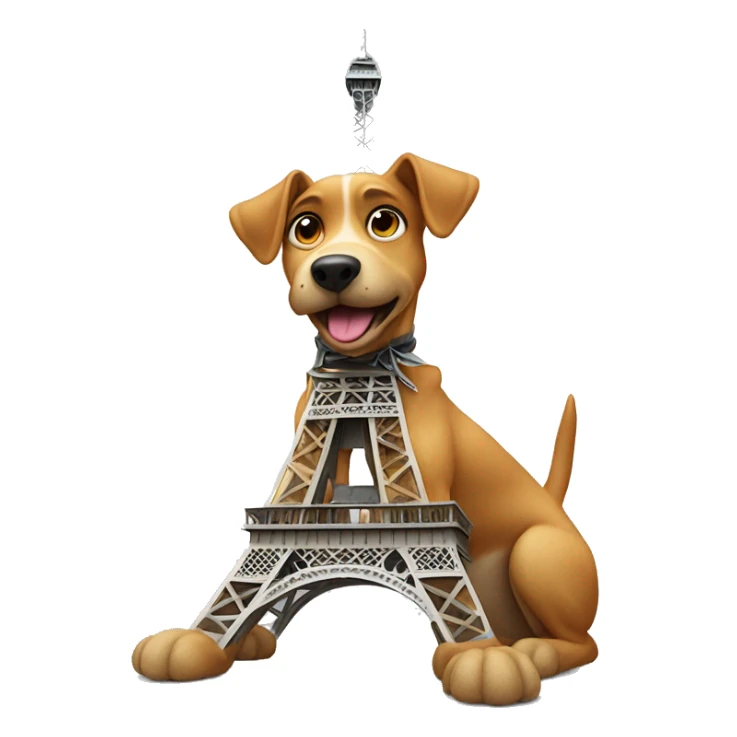 Dog on top of Eiffeltower sticker