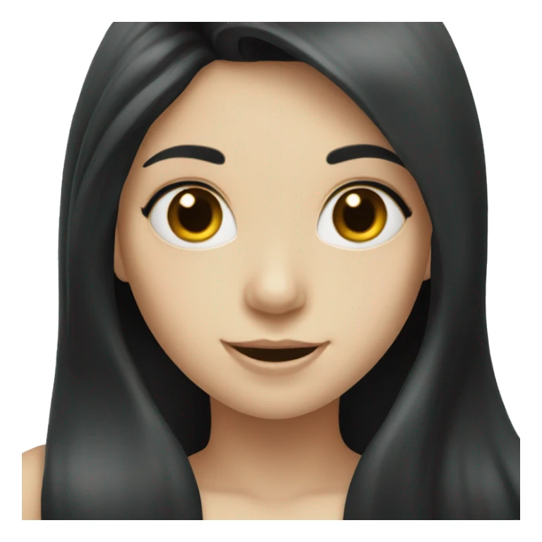 Pale girl with long black hair celebrating  sticker