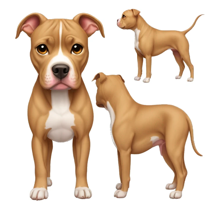 Light brown pitbull with ears cut short and wearing bows sticker