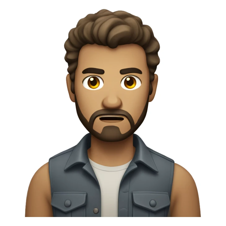 angry man with a beard and short scruffy medium brown hair wearing a buttoned shirt sticker
