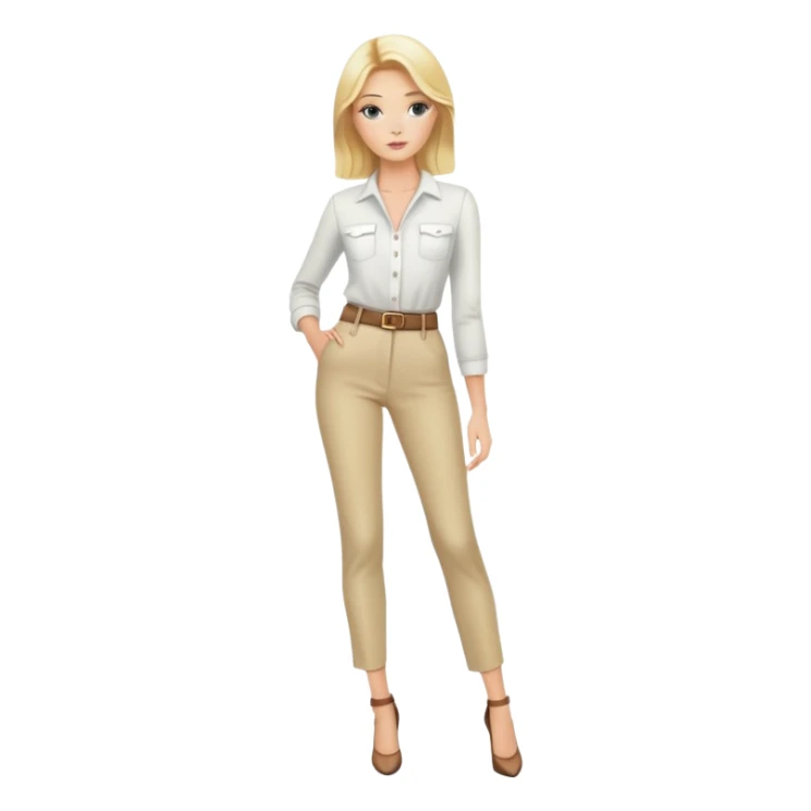 blonde fashion model in a professional full body pose sticker