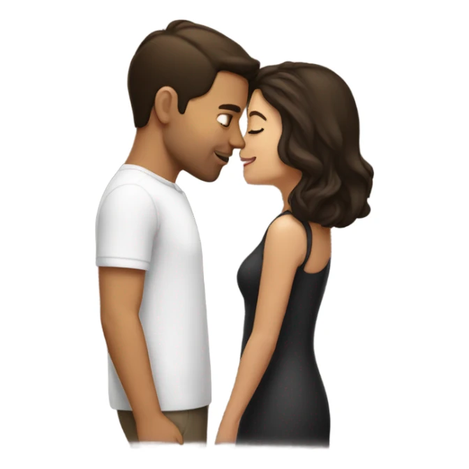 kiss-kiss brunette girl brunette man sticker
