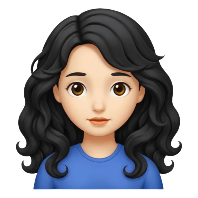 Girl with black wavy not so long hair sticker