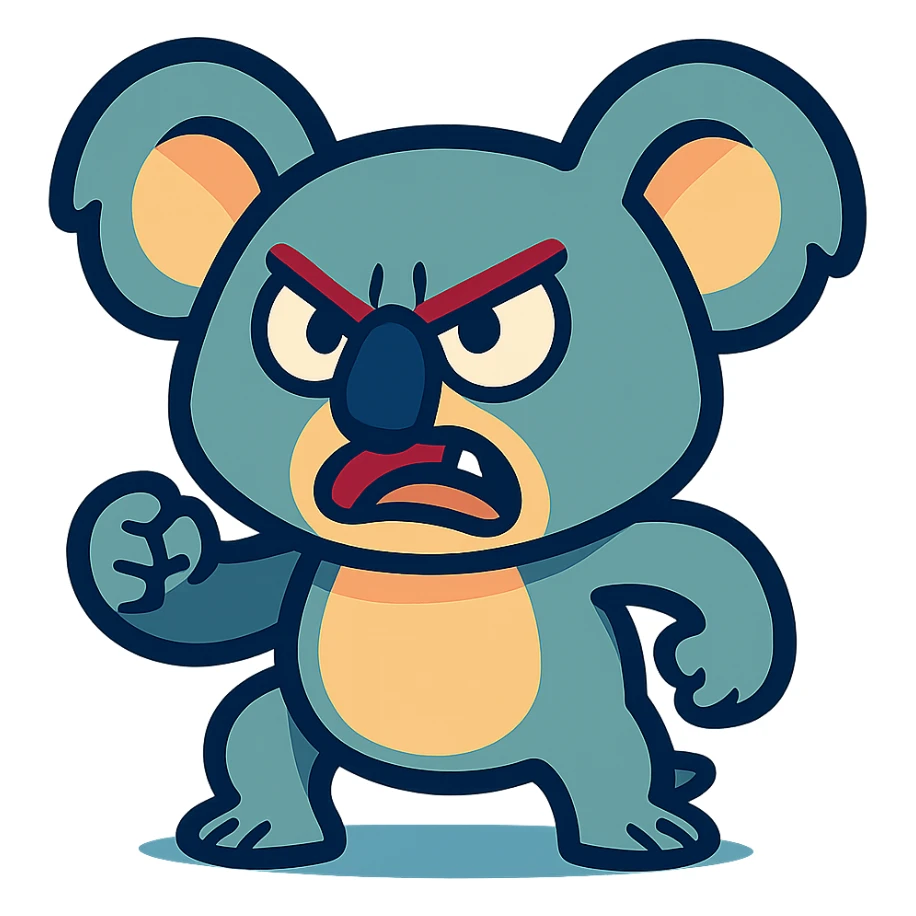 angry koala in vibrant toon style sticker