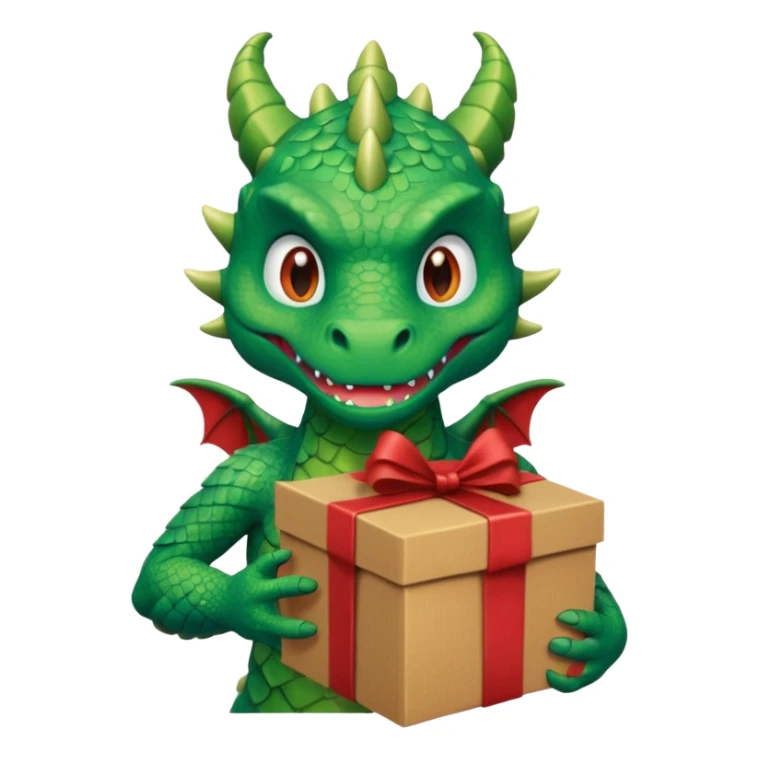 dragon man hold carton box gift sticker