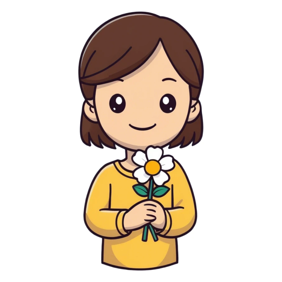 girl with brown eyes and straight brown hair sticker